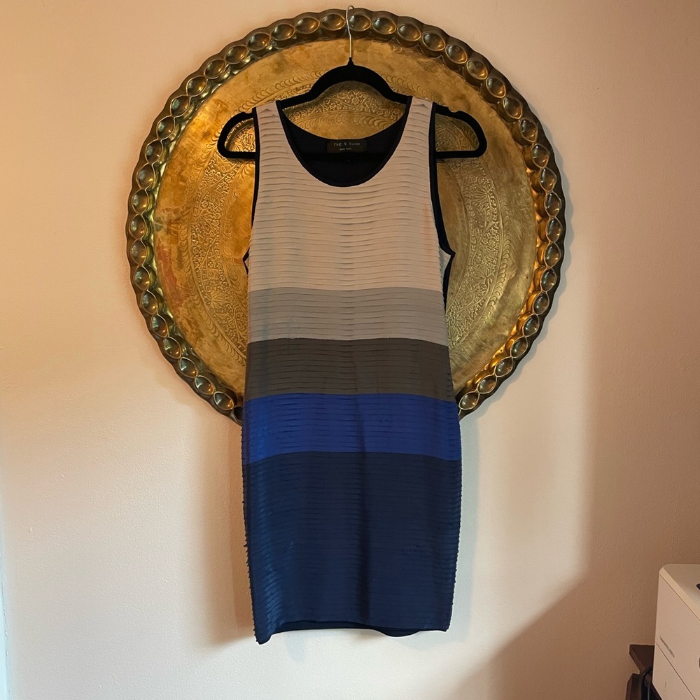 Rag & Bone Silk Layered Colorblock Bodycon Dress  (Size Small)